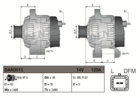 Генератор Denso dan3015