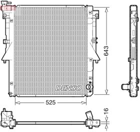 Радіатор охолодження двигуна Denso drm45054