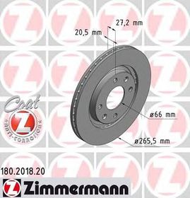 Тормозной диск Zimmermann 180.2018.20