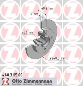 Тормозной диск Zimmermann 440.3115.00