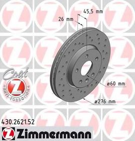 Тормозной диск Zimmermann 430.2621.52
