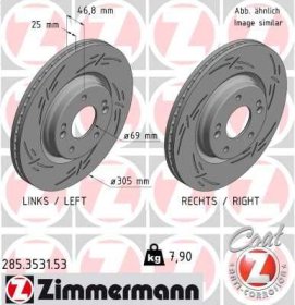 Тормозной диск Zimmermann 285353153