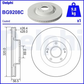 Гальмівний диск Delphi bg9208c