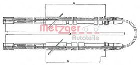 Трос ручного тормоза Metzger 10.562