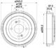 8DT 355 301-881 Behr Hella Гальмівний барабан