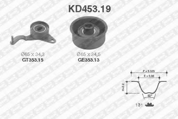 KD453.19 SNR Комплект ременя ГРМ
