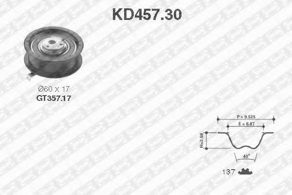 KD457.30 SNR Комплект ремня ГРМ