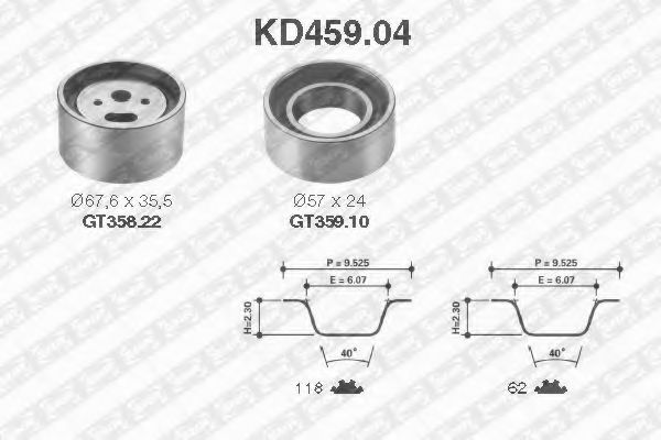 KD459.04 SNR Комплект ремня ГРМ
