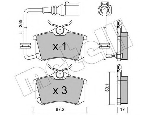 22-0100-4 Metelli Тормозные колодки