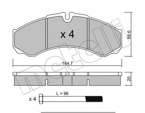 22-0212-0 Metelli Тормозные колодки