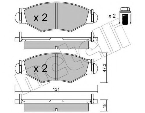 22-0254-0 Metelli Тормозные колодки
