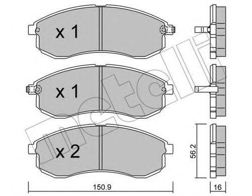 22-0482-0 Metelli Гальмівні колодки для Mitsubishi L200