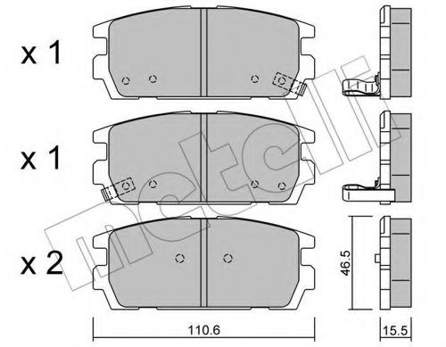 22-0507-0 Metelli Гальмівні колодки для Hyundai Terracan