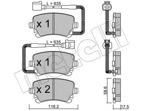 22-0554-1 Metelli Гальмівні колодки для Volkswagen Phaeton