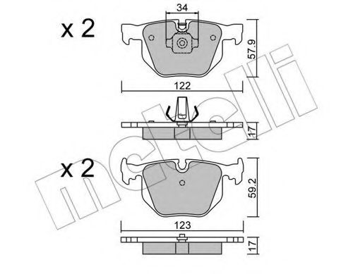 22-0561-0 Metelli Гальмівні колодки для BMW 7 Series