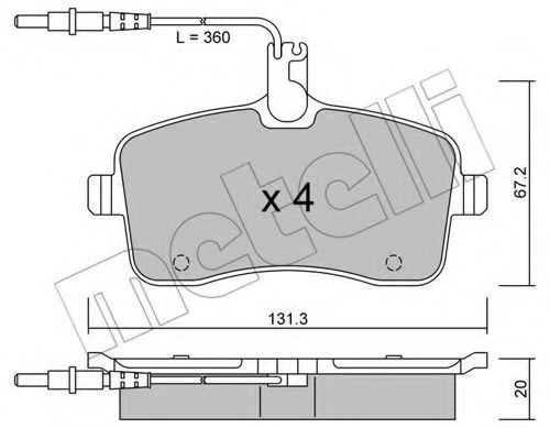 22-0600-0 Metelli Гальмівні колодки для Peugeot 407