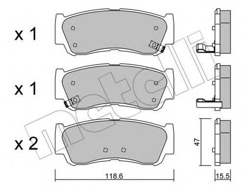 22-0788-0 Metelli Гальмівні колодки для Hyundai Santa Fe
