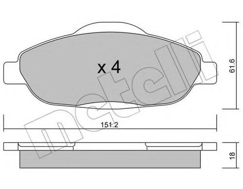 22-0804-0 Metelli Гальмівні колодки