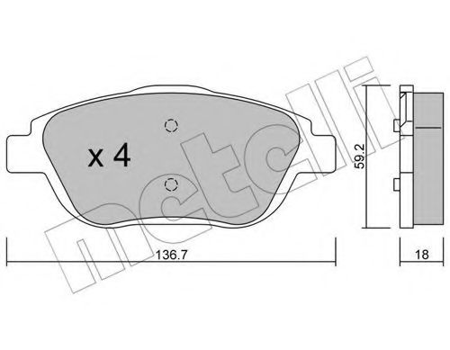 22-0852-0 Metelli Гальмівні колодки