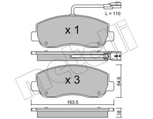 22-0898-0 Metelli Гальмівні колодки