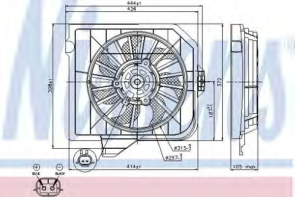 85090 Nissens Вентилятор системи охолодження двигуна для Chrysler Voyager