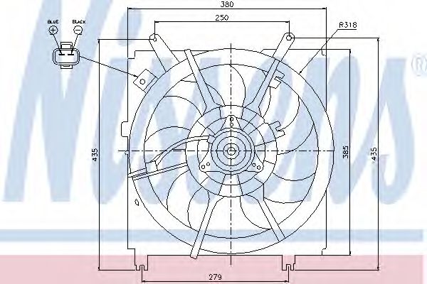 85238 Nissens Вентилятор системы охлаждения двигателя для Toyota RAV4