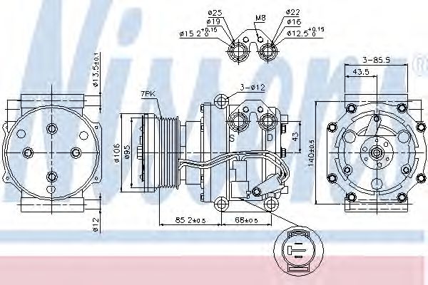 89331 Nissens Компресор кондиціонера для Land Rover Range Rover