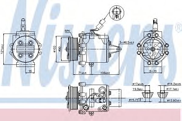 89591 Nissens Компресор кондиціонера для Mitsubishi Colt