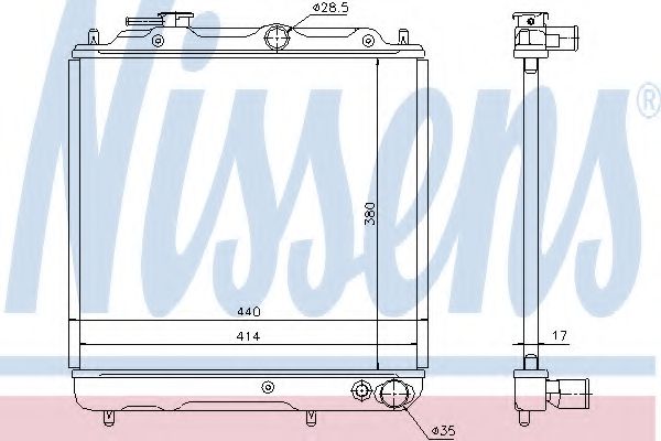 62841 Nissens Радиатор охлаждения двигателя для Mitsubishi Galant