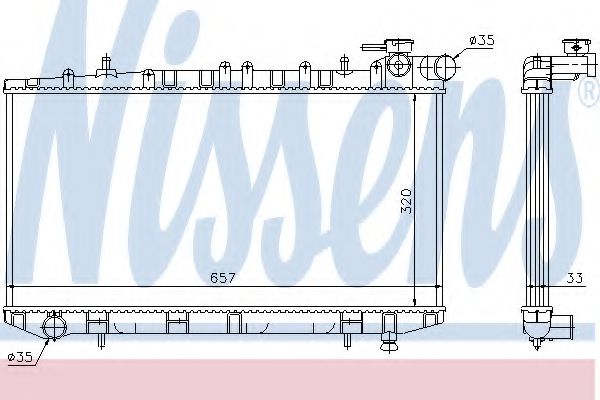 62985 Nissens Радіатор охолодження двигуна для Nissan Sunny