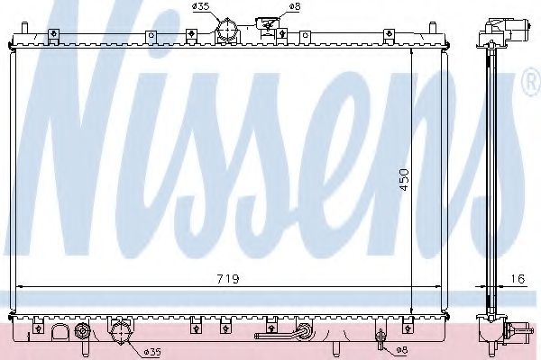 628031 Nissens Радиатор охлаждения двигателя для Mitsubishi Space Wagon