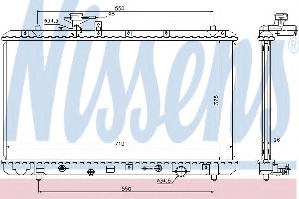 64205 Nissens Радиатор охлаждения двигателя для Suzuki SX4