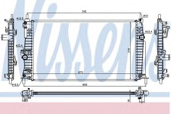 68522 Nissens Радиатор охлаждения двигателя для Mazda 3