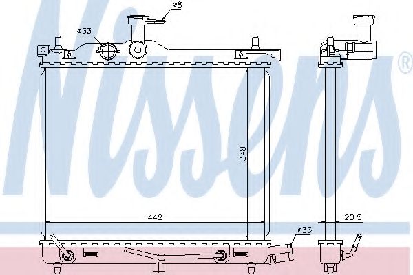 67547 Nissens Радіатор охолодження двигуна для Hyundai i10
