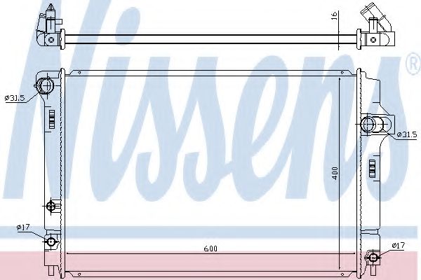 646873 Nissens Радиатор охлаждения двигателя для Toyota Yaris