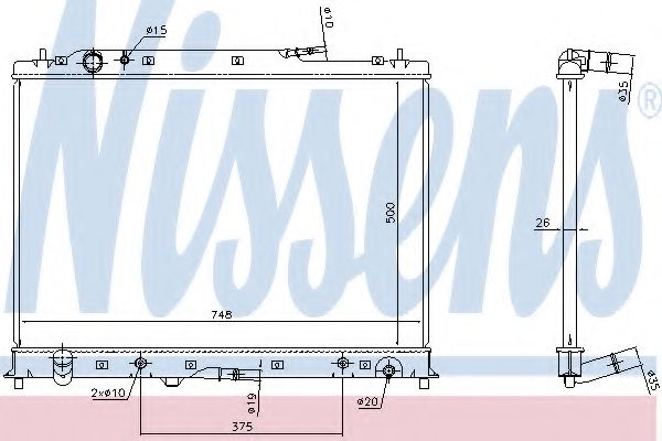68525 Nissens Радіатор охолодження двигуна для Mazda CX-9