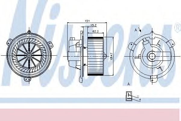 87056 Nissens Вентилятор салону