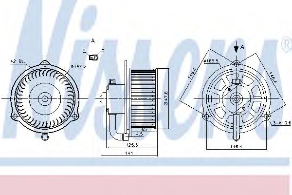 87158 Nissens Вентилятор салону для Mazda E-Series