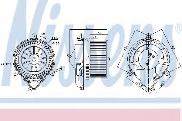 87175 Nissens Вентилятор салона для Peugeot 306