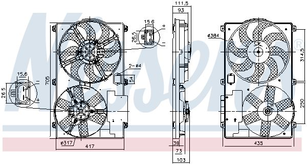 850092 Nissens Вентилятор системи охолодження двигуна для Fiat Ducato
