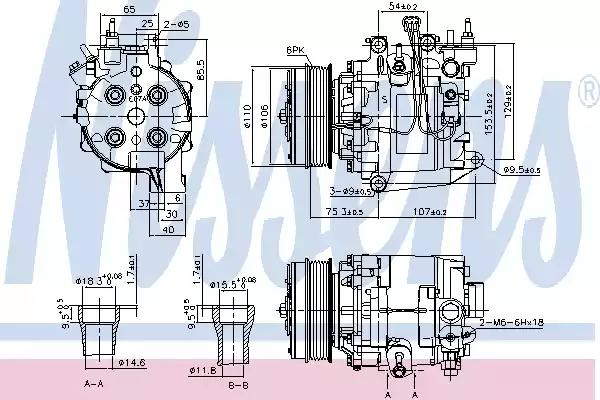 890195 Nissens Компрессор кондиционера для Honda Civic