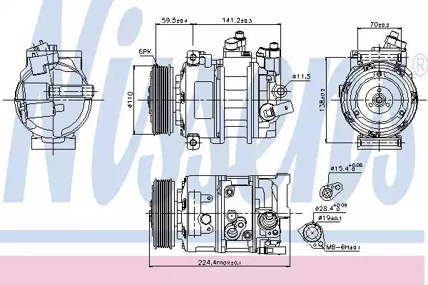 890337 Nissens Компресор кондиціонера для Volkswagen Jetta