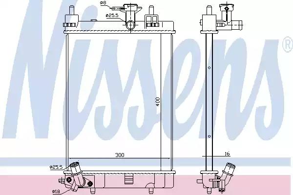 617554 Nissens Радіатор охолодження двигуна для Daihatsu Cuore