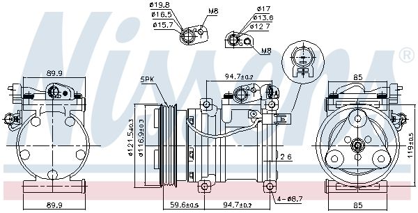 89294 Nissens Компресор кондиціонера для Hyundai i10