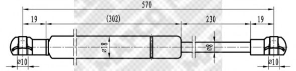 91612 MAPCO Газовый упор багажника