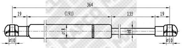 91907 MAPCO Газовый упор багажника