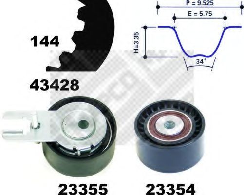 23400 MAPCO Комплект ременя ГРМ