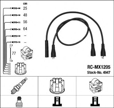 4947 NGK Комплект проводов зажигания для Moskvich 2141