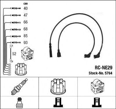 5764 NGK Комплект проводов зажигания