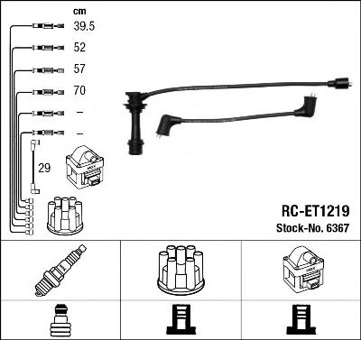 6367 NGK Комплект дротів запалювання для Toyota Celica